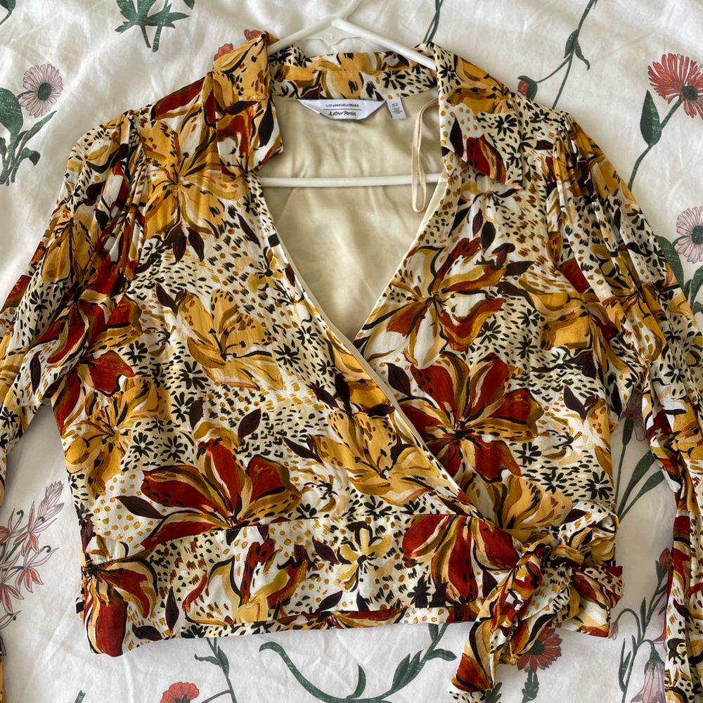 &other stories floral wrap blouse